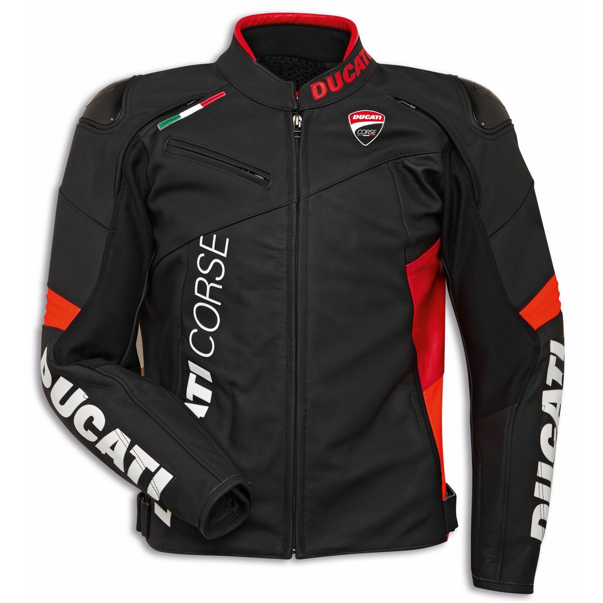 Ducati Corse C6 Leather Motorbike Jacket Front