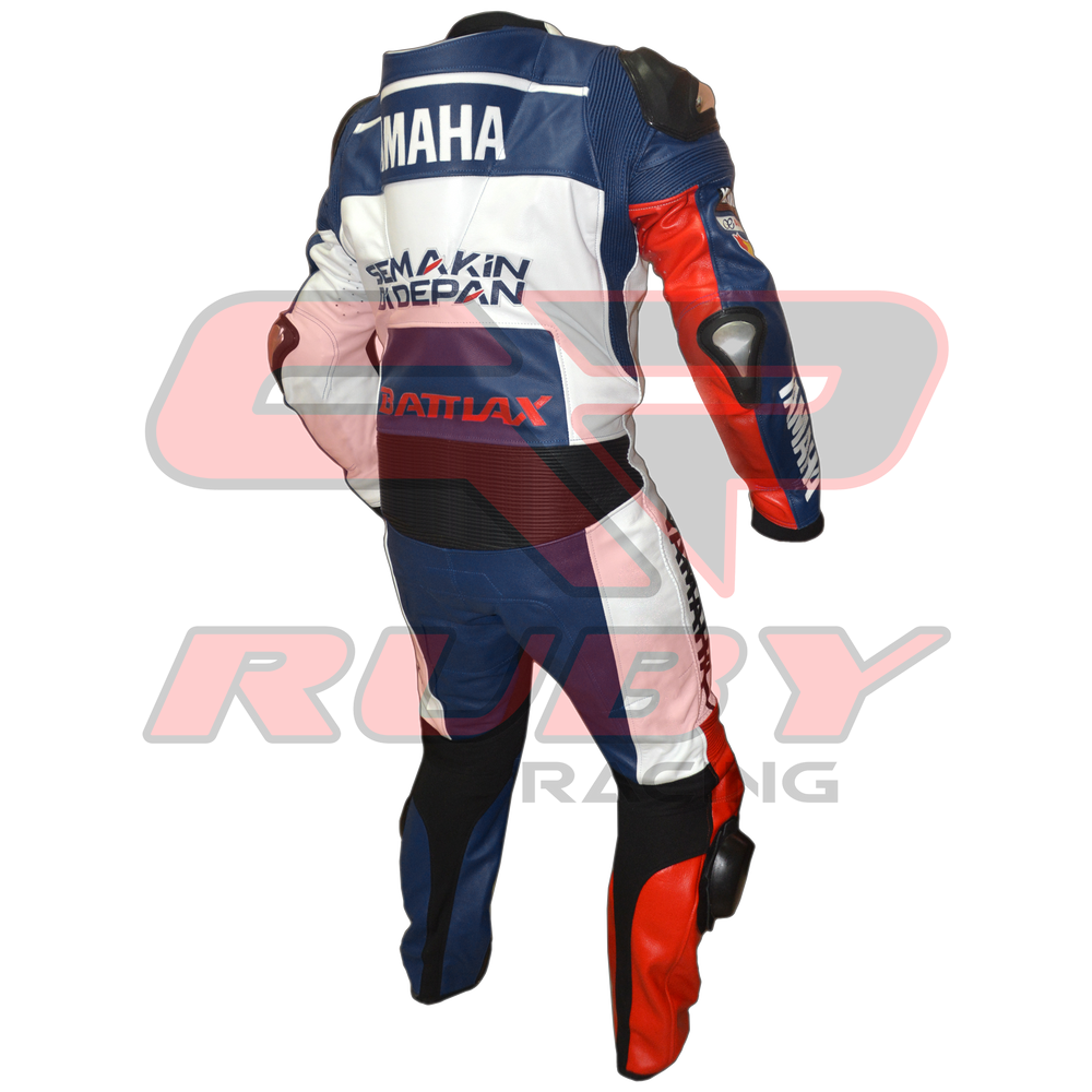 Lorenzo Motorbike Racing Leather Suit Back View-2