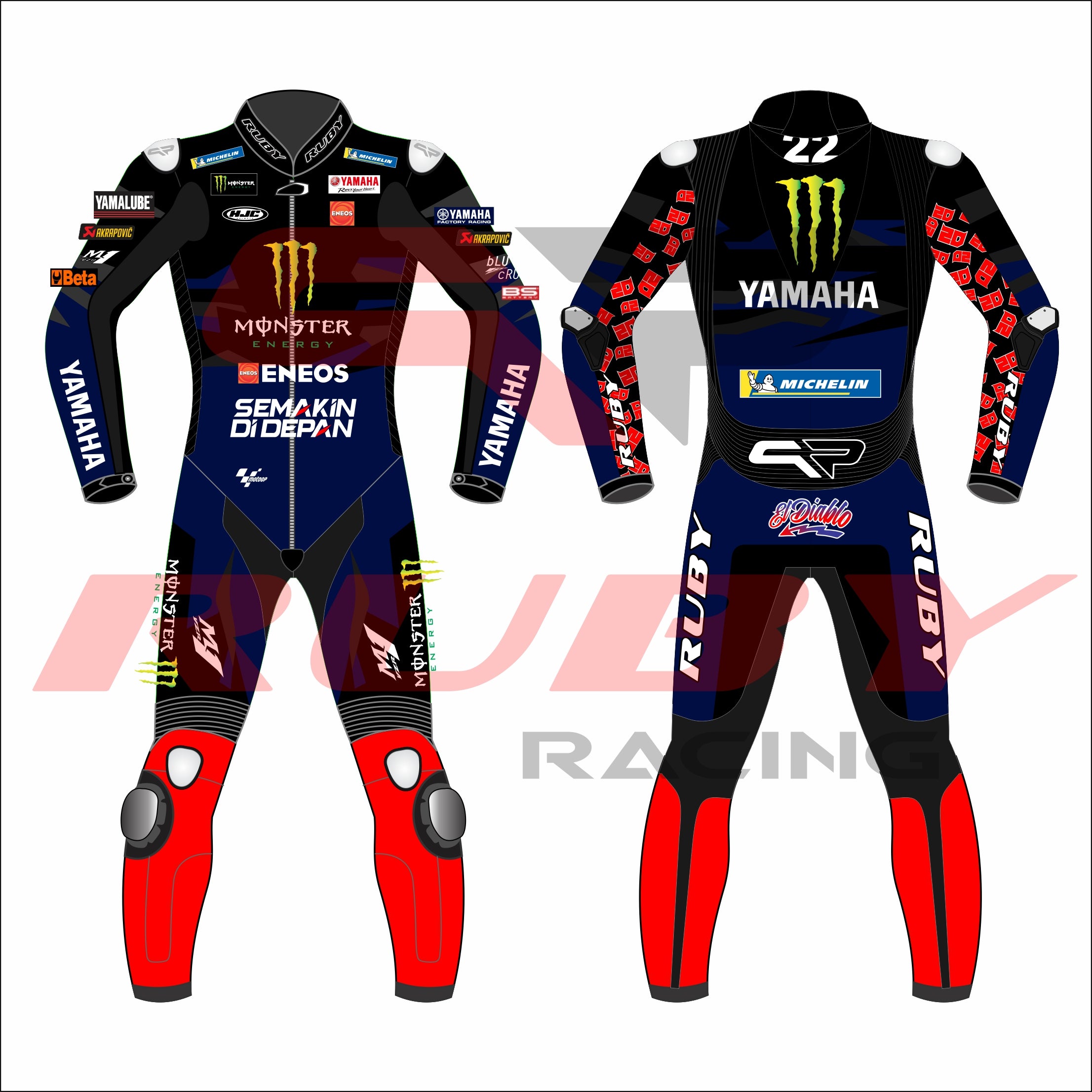 Fabio Quartararo MotoGP 2023 Mens Motorbike Race Suit Front