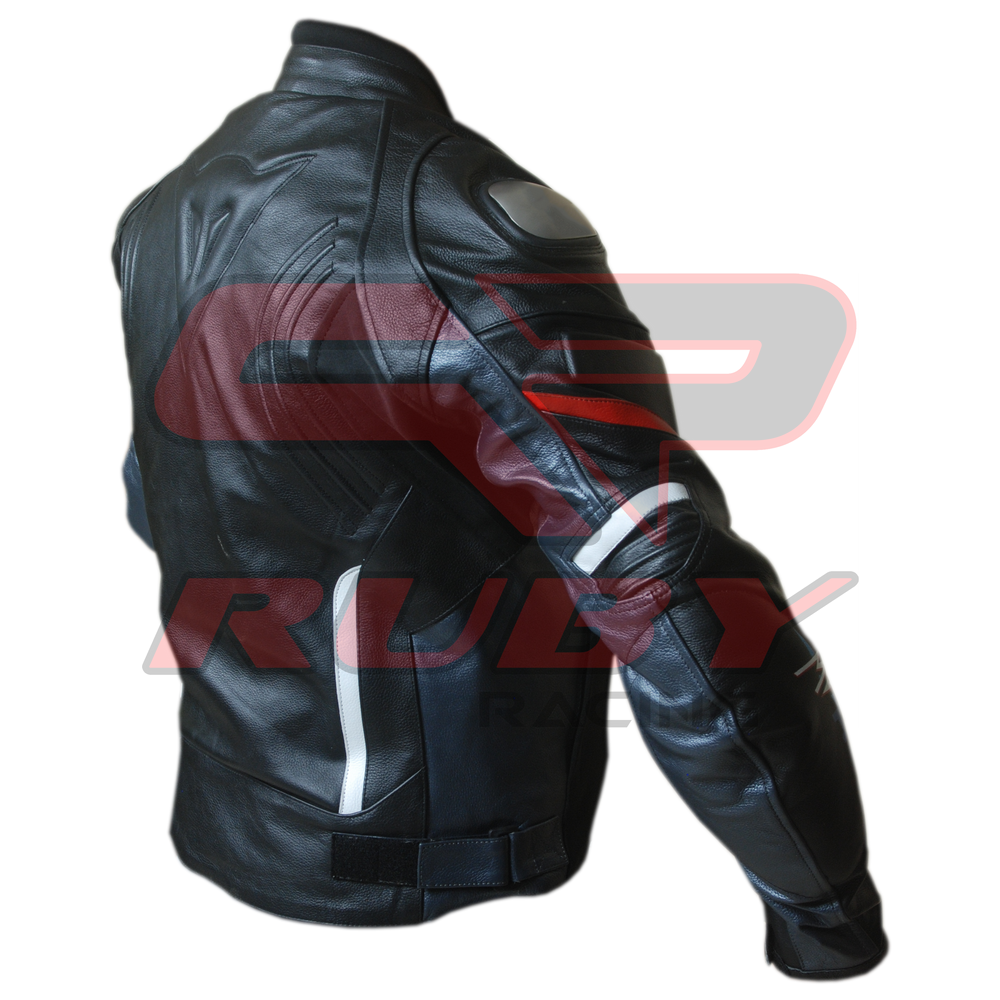 MV Agusta Motorbike Racing Black Leather Biker Jacket Right Backwards