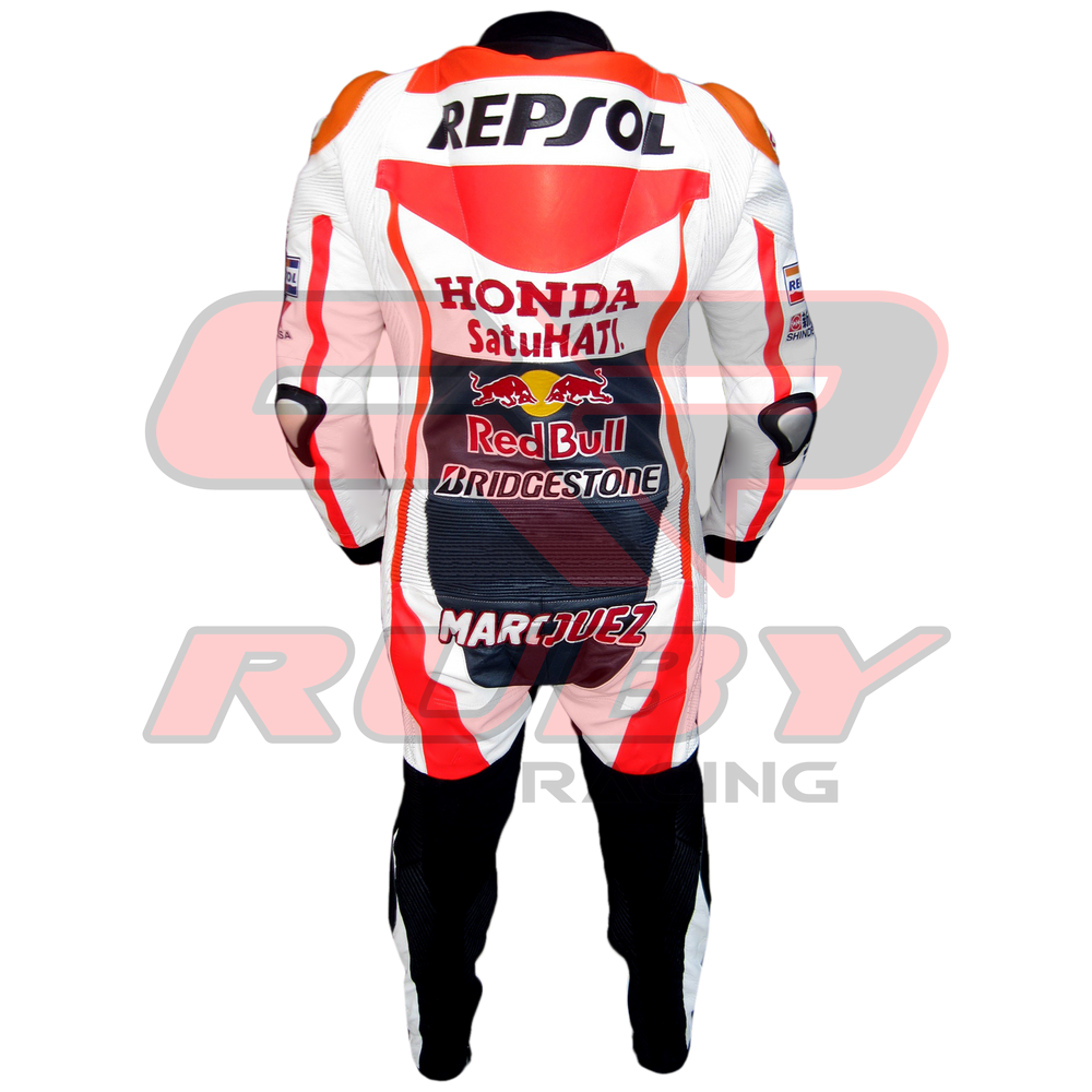 Marc Marquez Honda Repsol MotoGP 2015 Racing Leather Suit Back View