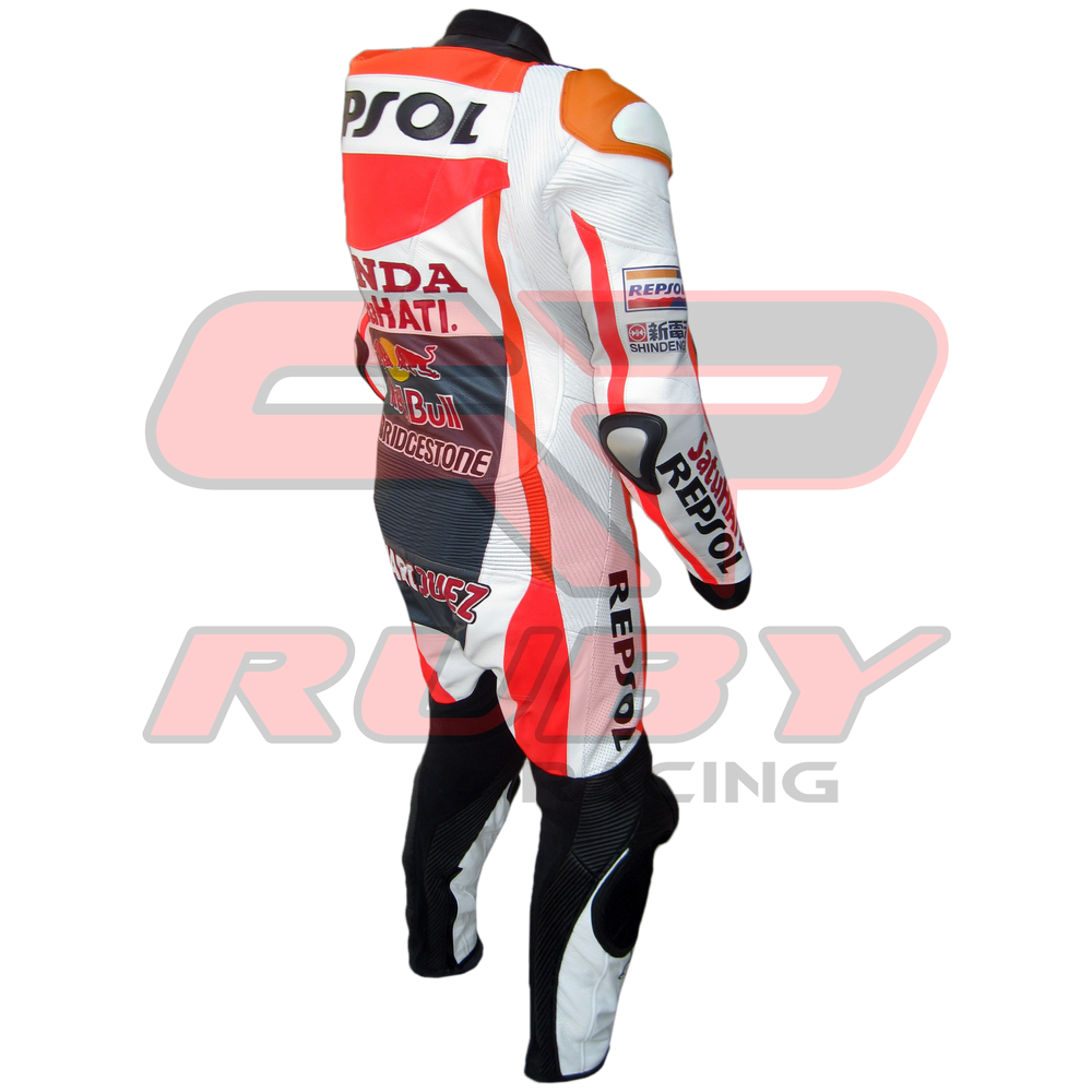 Marc Marquez Honda Repsol MotoGP 2015 Racing Leather Suit Back View