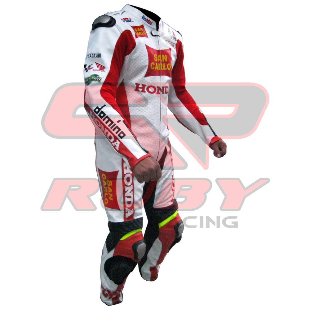 Marco Simoncelli Motorbike Racing Leather Suit Right View