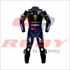 Maverick Vinales MotoGP 2021 Leather Race suit Front View
