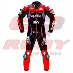 Maverick Vinales MotoGP 2024 Aprilia Race Suit Front View