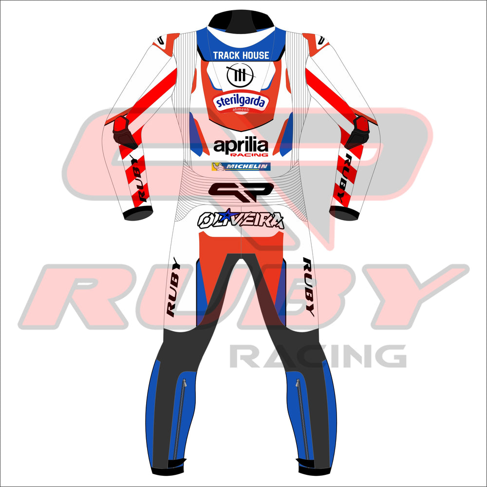 Miguel Oliveira 2024 Aprilia Motorbike Race Suit Back View