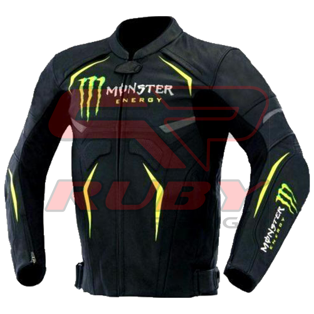 Monster Energy Motorbike Leather Jacket Front View