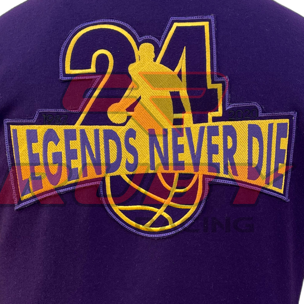 Kobe Bryant Los Angeles Lakers Basketball Varsity Wool Leather Letterman Jacket Back-2