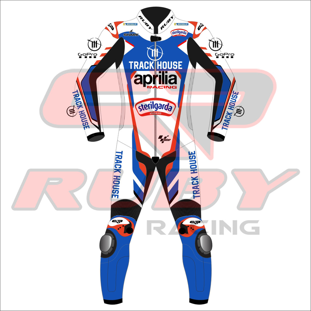 Raúl Fernández 2024 Aprilia Trackhouse Motorbike Race Suit Front View