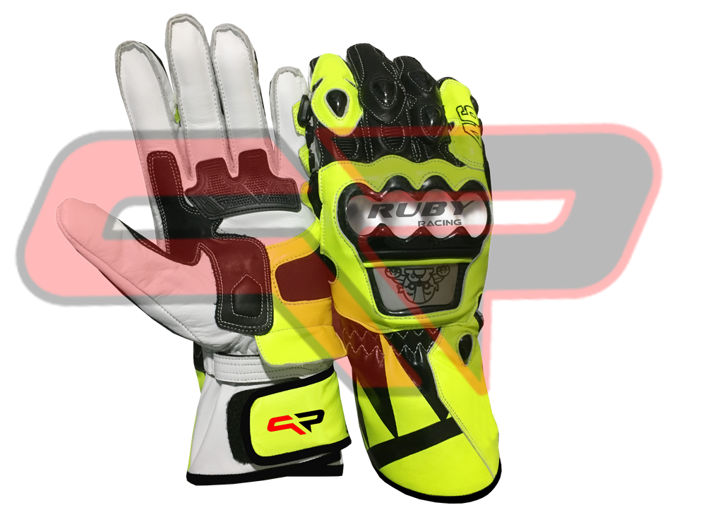 Rossi Motorbike Racing Leather Gloves 1