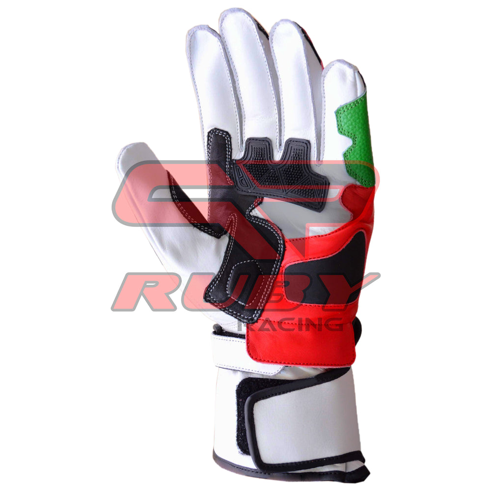 Tom Sykes KNinja Motorbike Racing Leather Biker Gloves Back