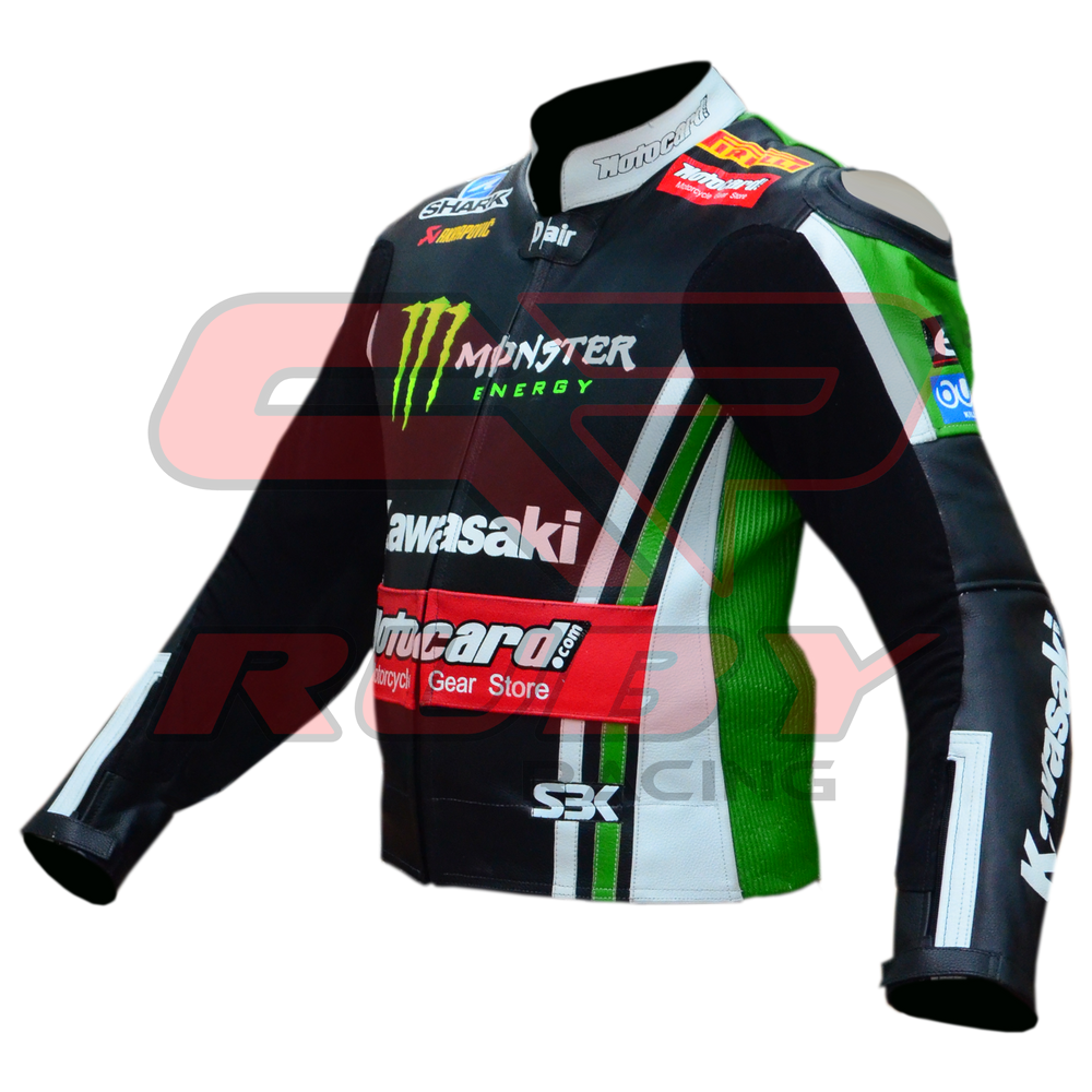 Tom Sykes Kawasaki Motorbike Jacket front left view
