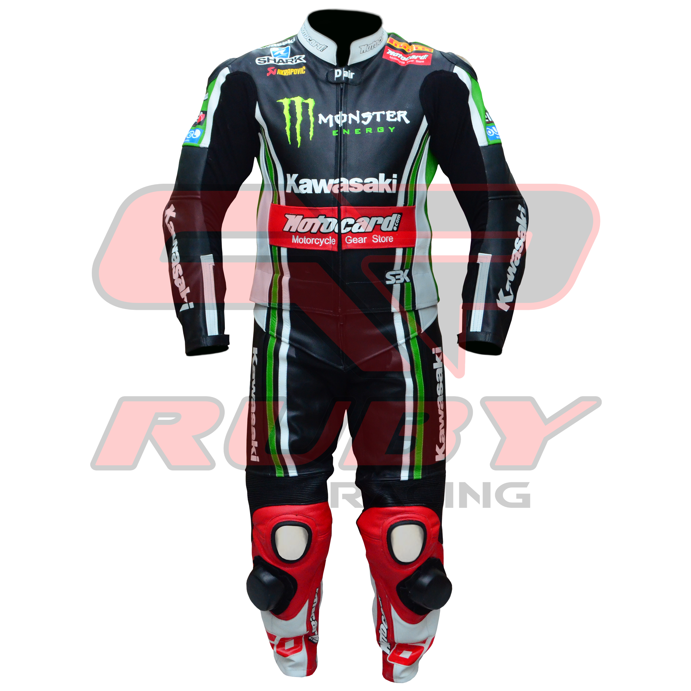 Tom Sykes 2011 KNinja Two Piece Motorbike Riding Suit Front View
