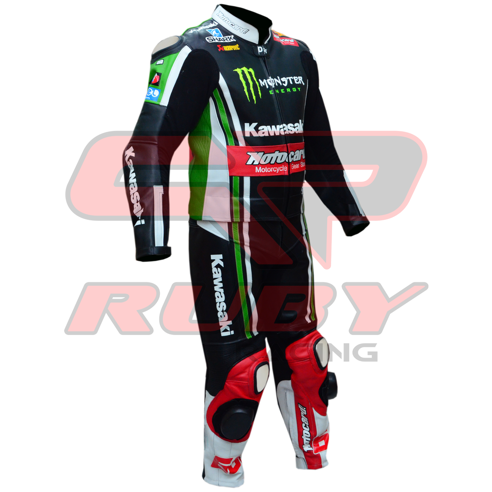 Tom Sykes 2011 KNinja Two Piece Motorbike Riding Suit Front Right View