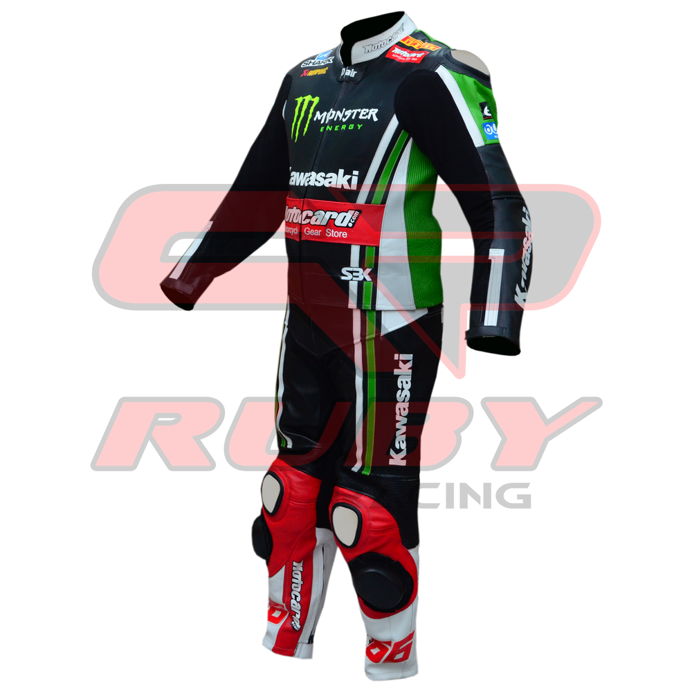 Tom Sykes 2011 KNinja Two Piece Motorbike Riding Suit Front Left View