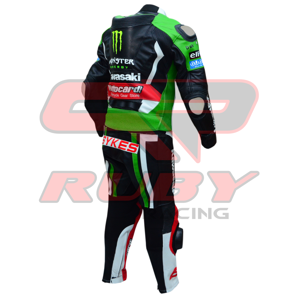 Tom Sykes 2011 KNinja Two Piece Motorbike Riding Suit Back Right View