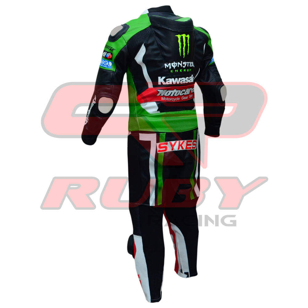 Tom Sykes 2011 KNinja Two Piece Motorbike Riding Suit Back Left View