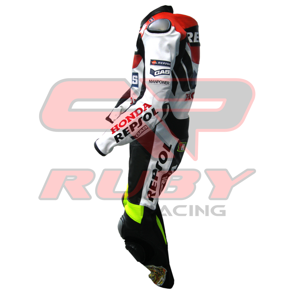 Repsol Motorbike Racing Leather Biker Suit Left View