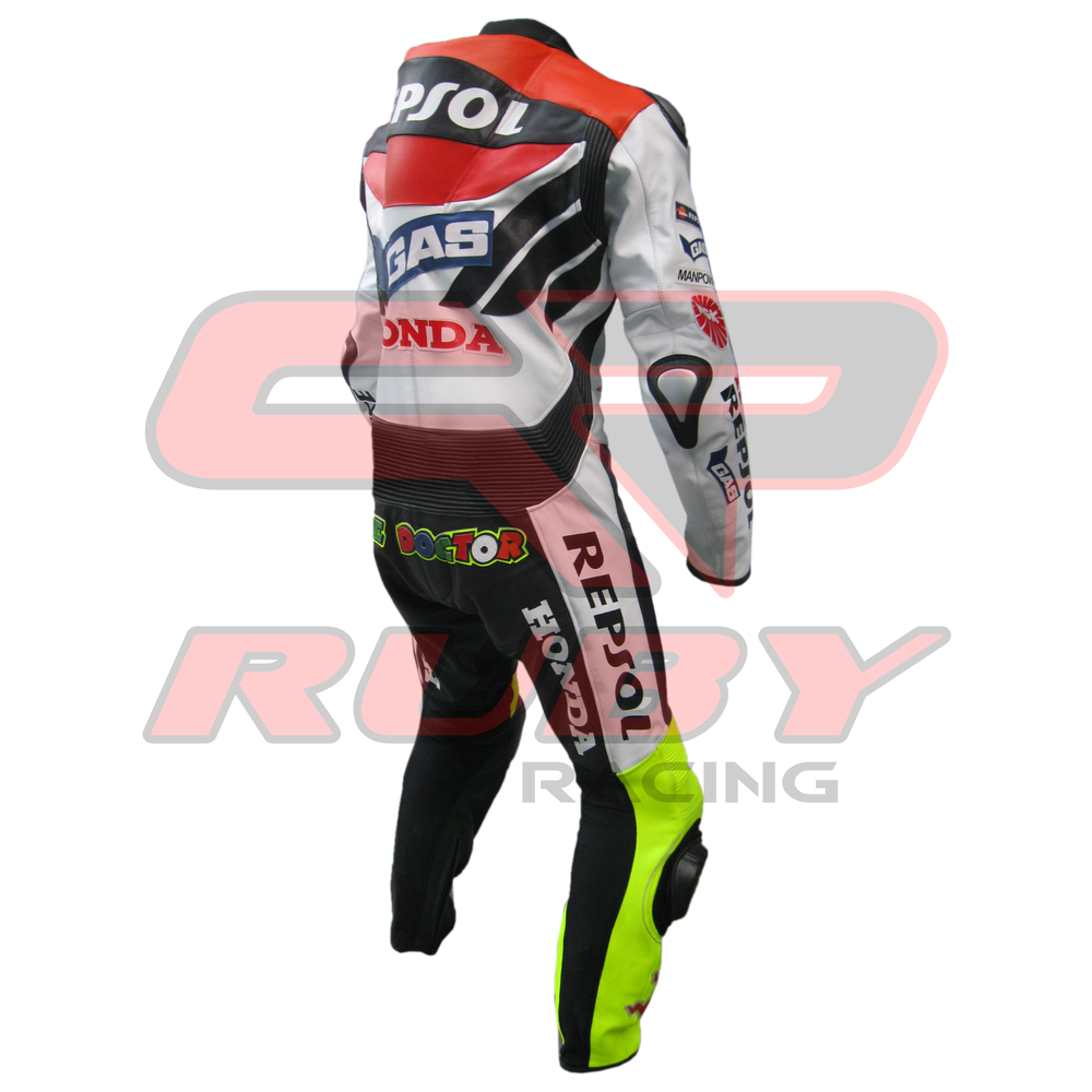Repsol Motorbike Racing Leather Biker Suit Back View-2