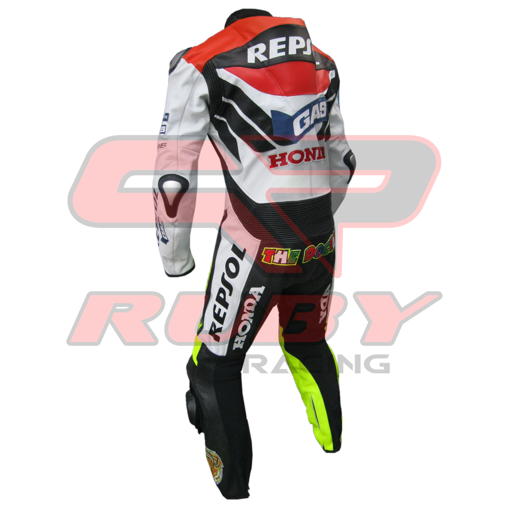 Repsol Motorbike Racing Leather Biker Suit Back View-3