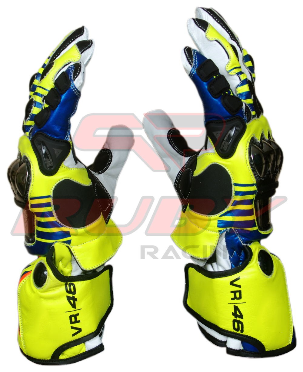 Rossi Motorbike Racing Leather Gloves Motorbike 6