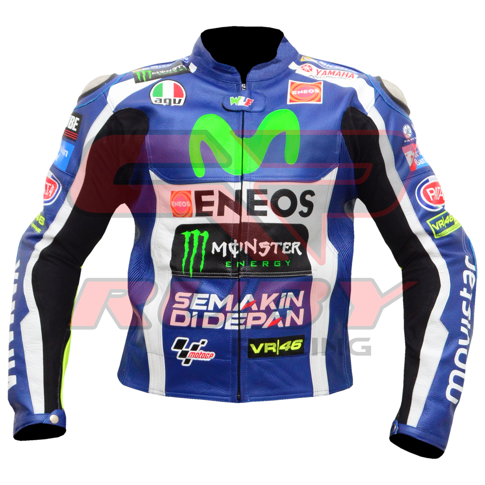 Valentino Rossi VR46 Motorbike Racing Leather Jacket front