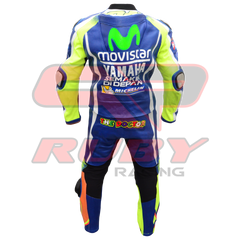 Valentino Rossi VR46 Motorbike Racing Leather Suit Back View