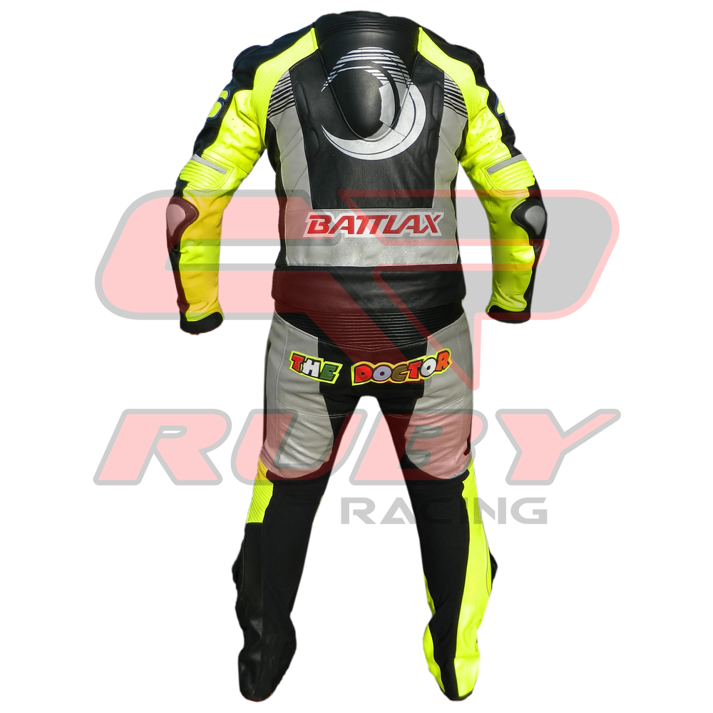 Valentino Rossi Winter Test Motorbike Racing Leather Suit Back View