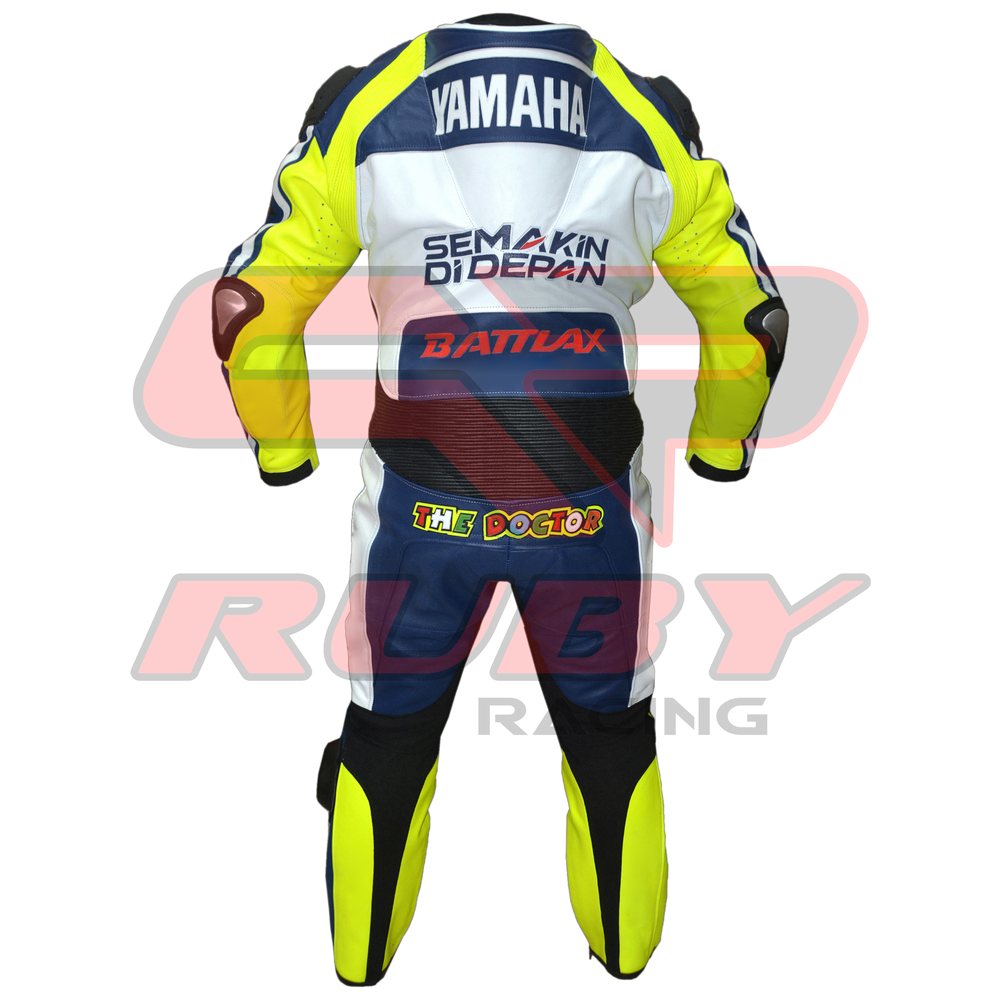 Rossi MotoGP Racing Leather Suit Back View
