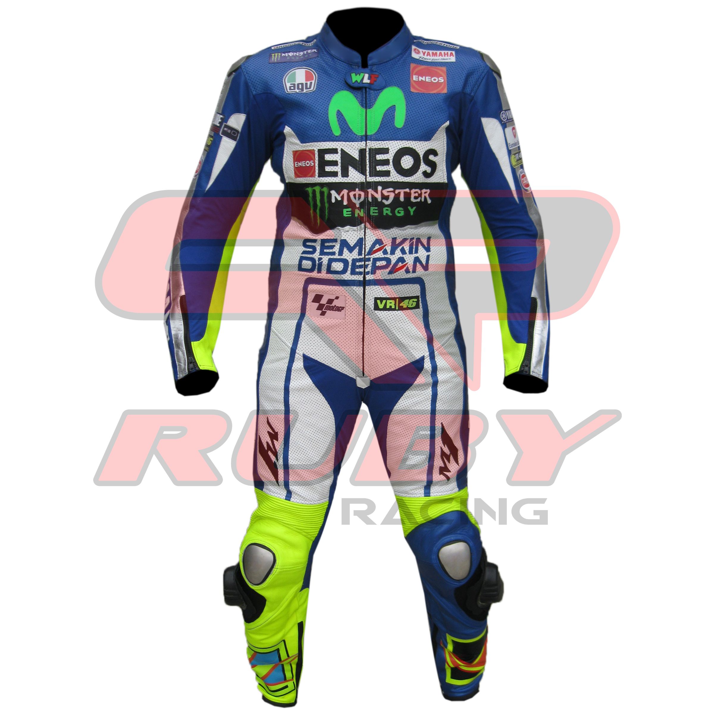 Rossi 2015 Motorbike Racing Leather Suit Front