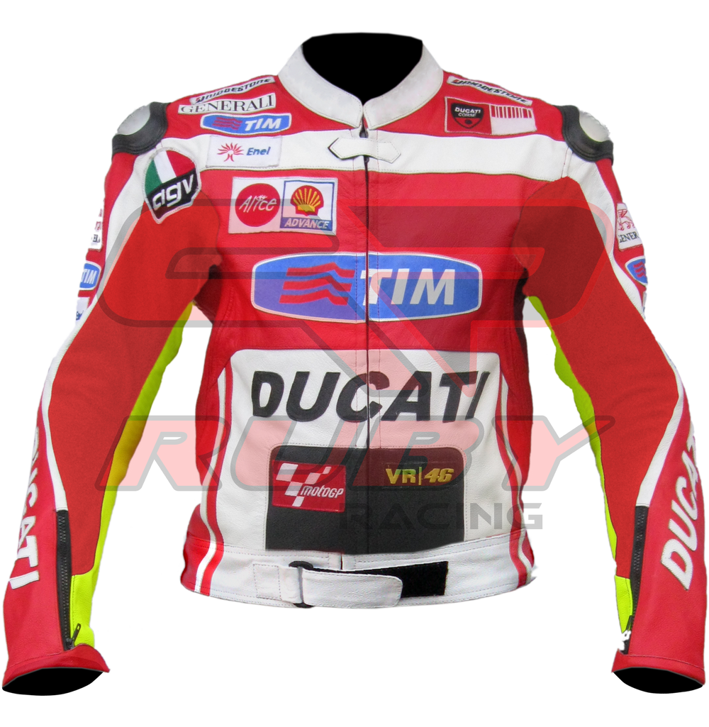 Valentino Rossi Leather Motorbike Racing Jacket front