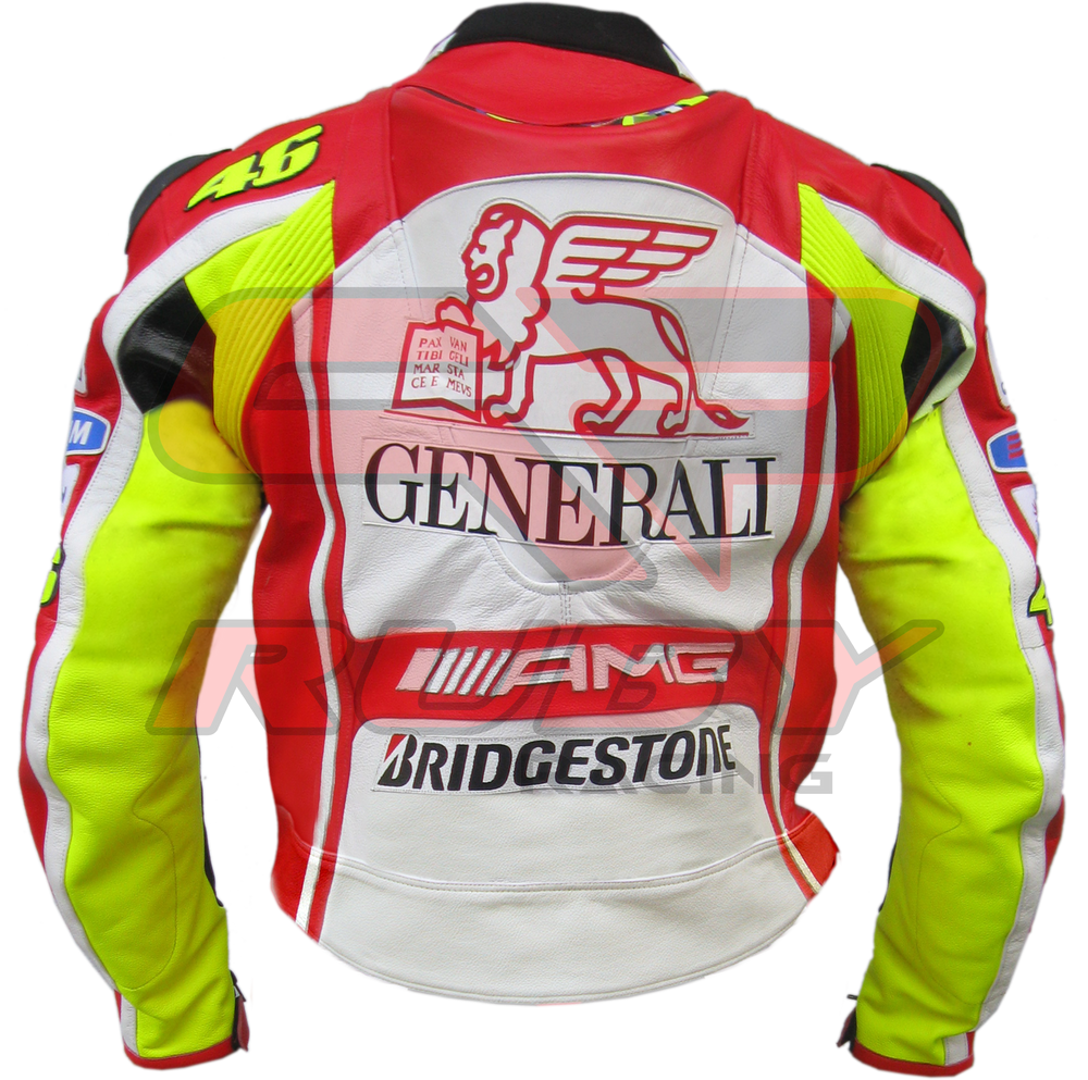 Valentino Rossi Leather Motorbike Racing Jacket back