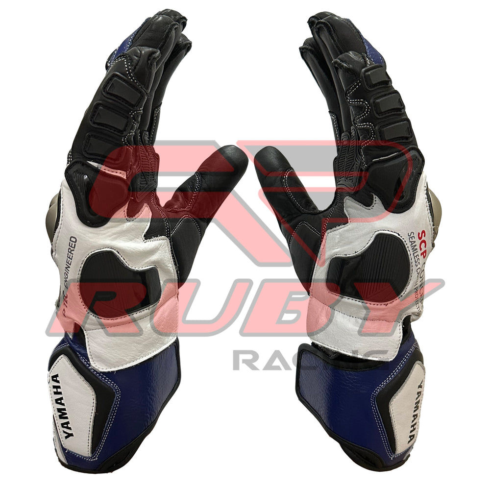 yamaha motorrad handschuhe Yamaha Men Motorcycle Leather Racing Gloves – Ruby Racing