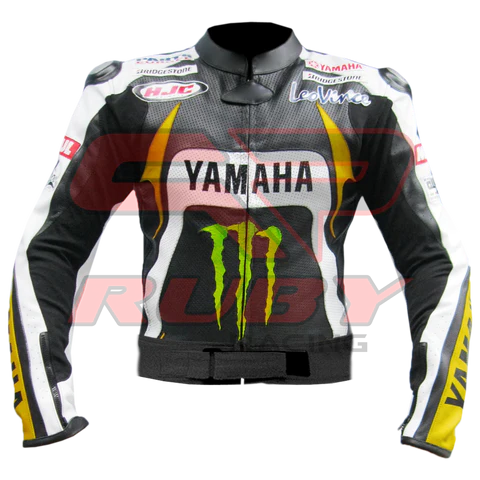 Mens Motorbike Racing Leather Biker Jacket Front