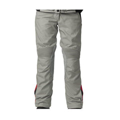 BMW GS Dry women’s motorcycle touring pants grey front view with ergonomic fit and reinforced knee panels