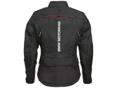 bmw gs rallye womens motorcycle touring jacket black back view with bmw motorrad logo