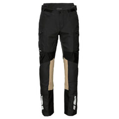 BMW Mens Rallye GTX motorcycle pants black front view with waterproof touring design and reinforced knee panels