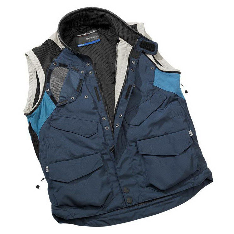 bmw rallye 3 motorcycle touring jacket removable inner vest liner blue