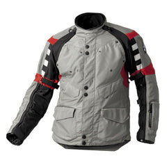 bmw rallye 3 pro touring motorcycle jacket grey black front view adventure riding jacket