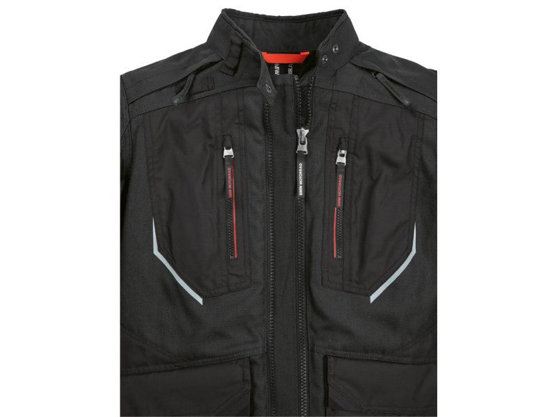 bmw gs rallye womens motorcycle touring jacket black side view with ergonomic adventure fit