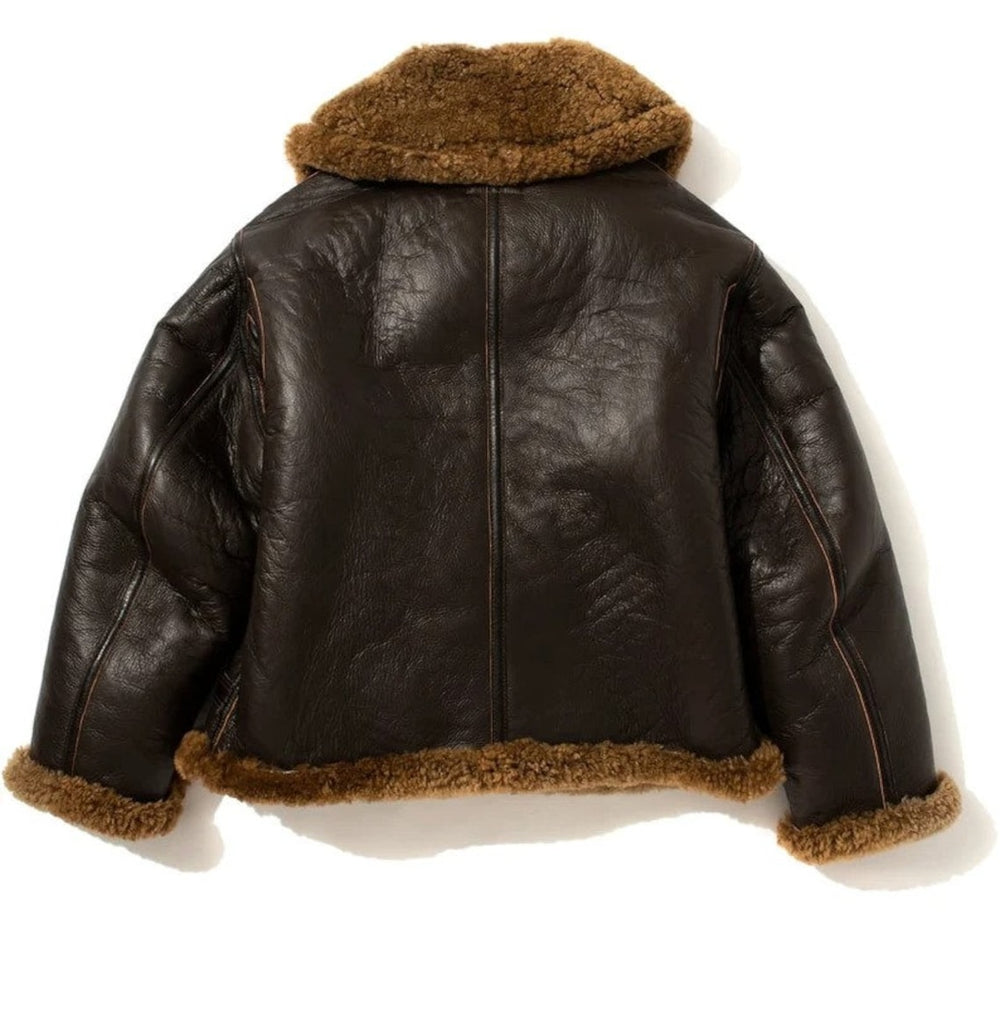 Mens Dark Brown Aviator Jacket Back
