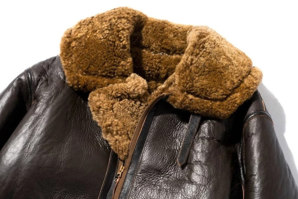 Mens Dark Brown Aviator Jacket Front top