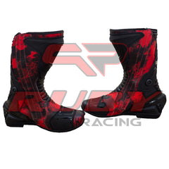 High-performance Ducati 93 Ruby Racing motorbike boots designed for aggressive riding and comfort.