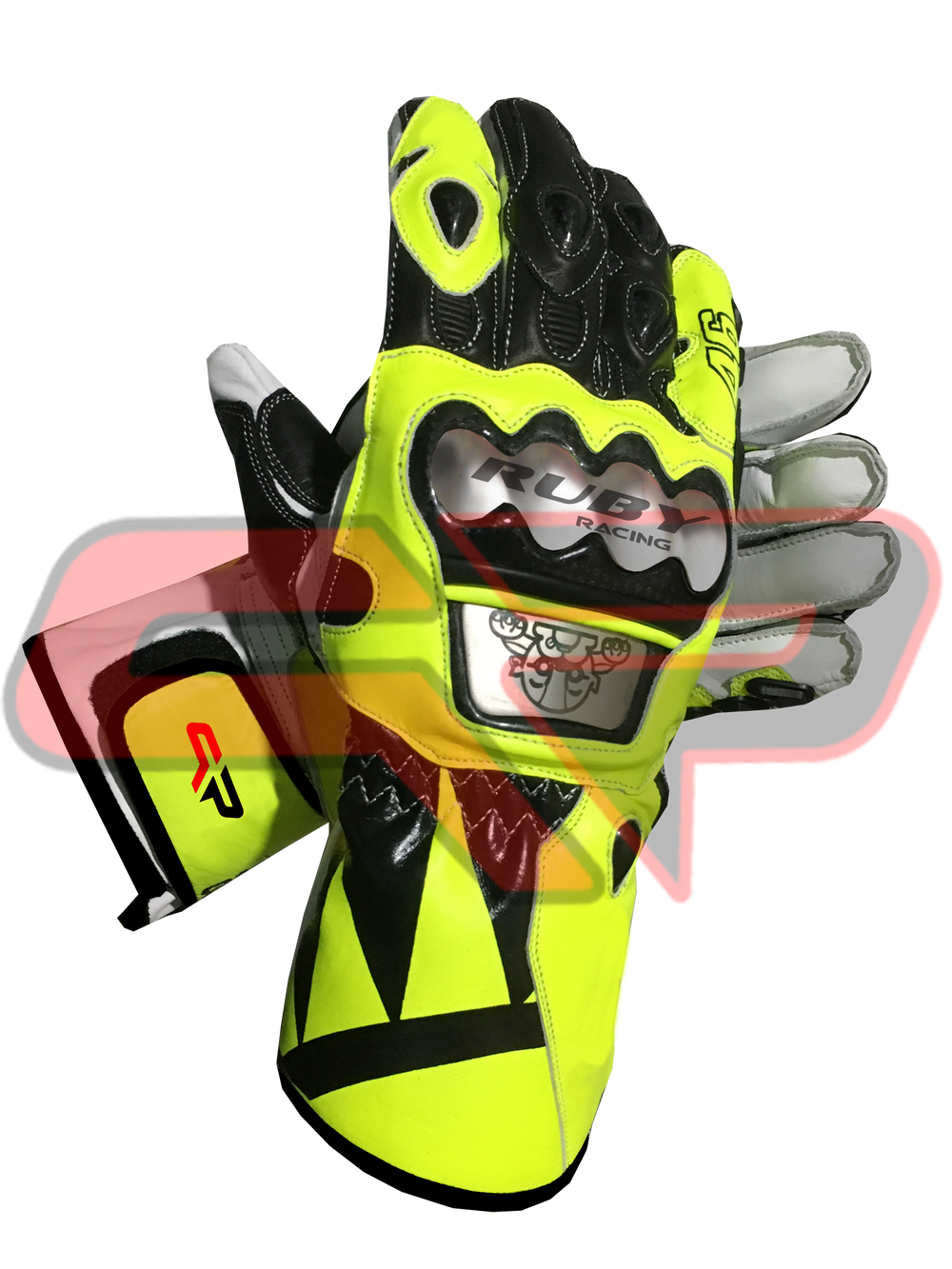 Rossi Motorbike Racing Leather Gloves 3