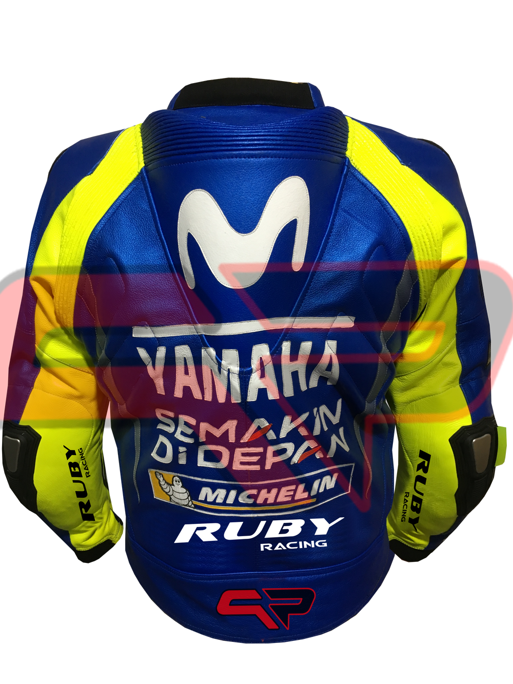 Valentino Rossi Motorbike Racing Leather Biker Jacket Back