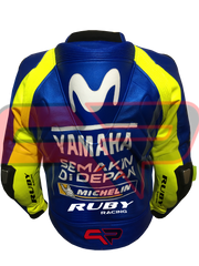 Valentino Rossi Motorbike Racing Leather Biker Jacket Back