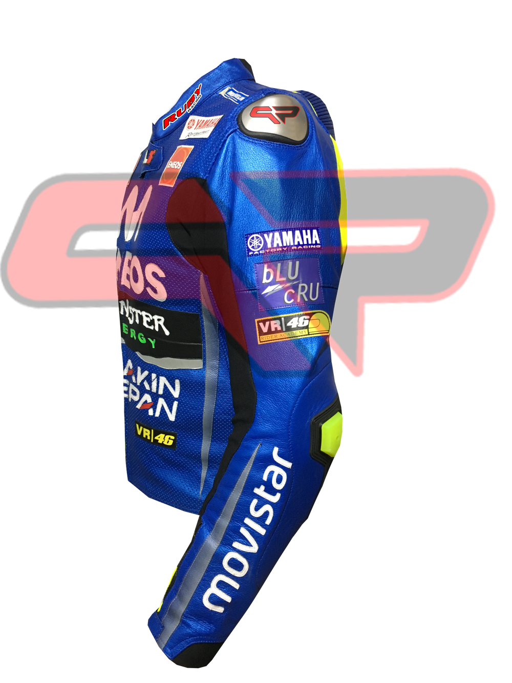 Valentino Rossi Motorbike Racing Leather Biker Jacket Left Side