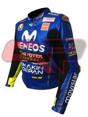Valentino Rossi Motorbike Racing Leather Biker Jacket Sideways