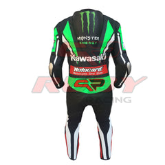 Tom Sykes K Ninja 2016 Motorbike Racing Leather Suit Back View