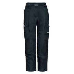 womens rallye gtx motorcycle pants black front view with reinforced touring design